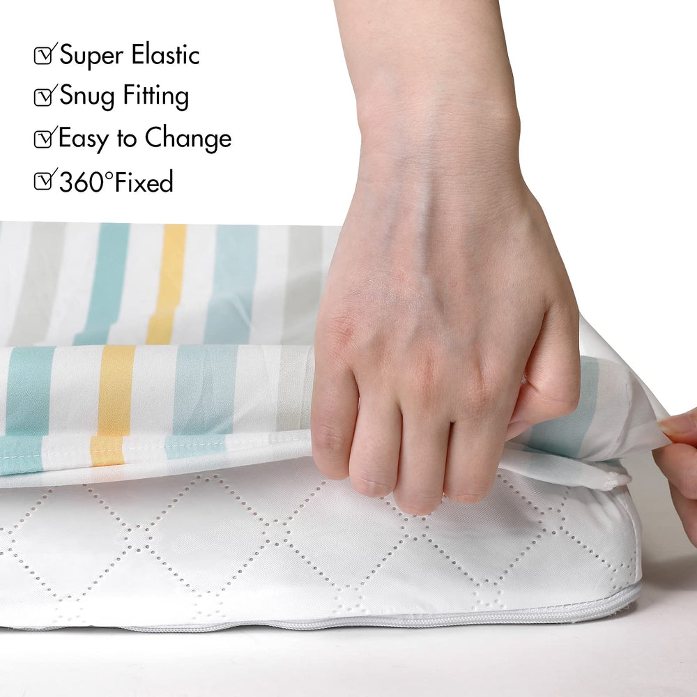Gllquen Baby bassinet sheets floral pattern enhances nursery decor.