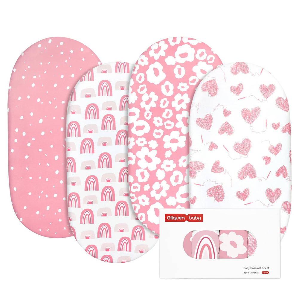 GLLQUEN BABY bassinet sheets wrinkle-resistant fabric stays smooth after washes
