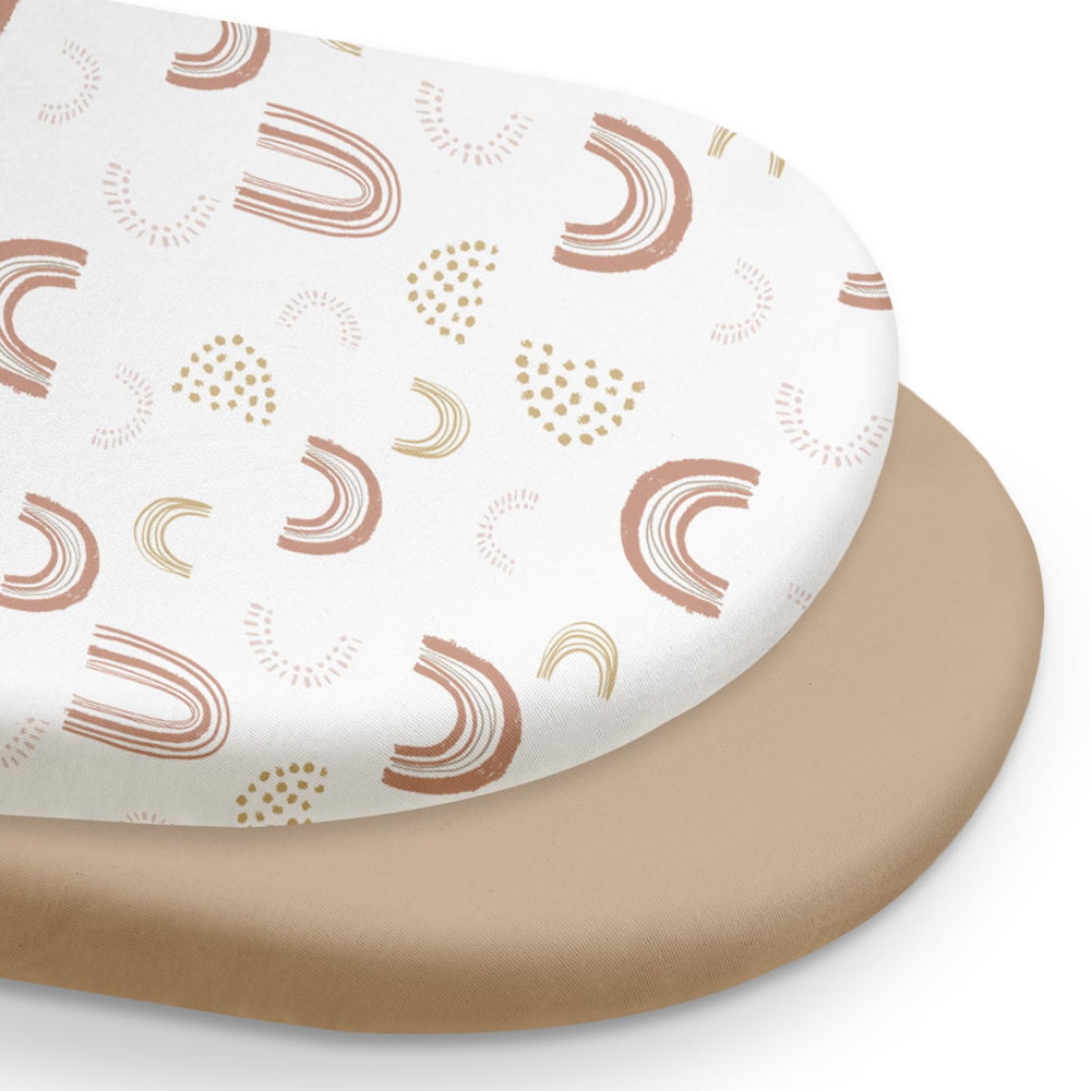 Gllquen Baby bassinet sheets khaki nursery ambiance shows unisex design.