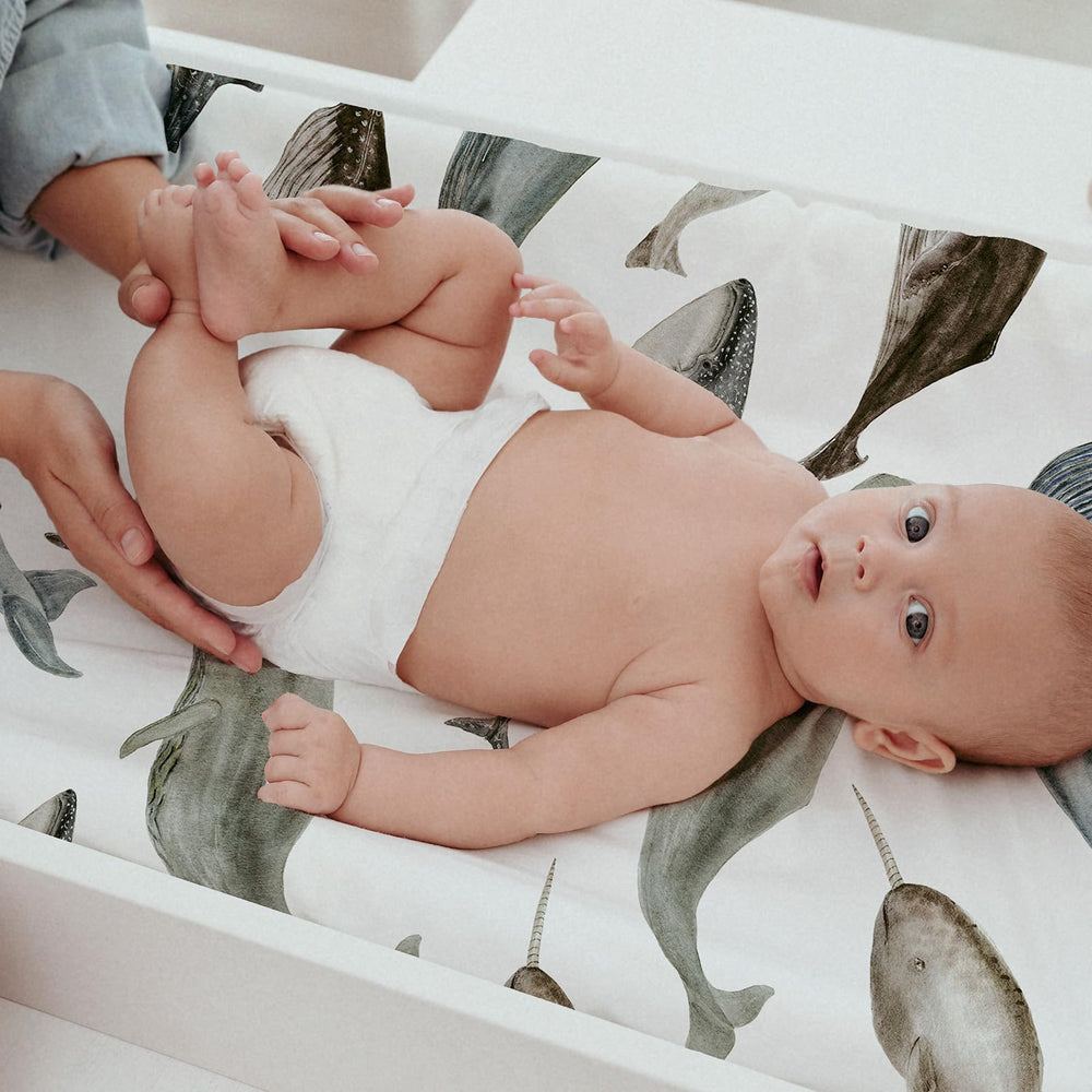 GLLQUEN BABY marine pattern enhances nursery photos and room styling