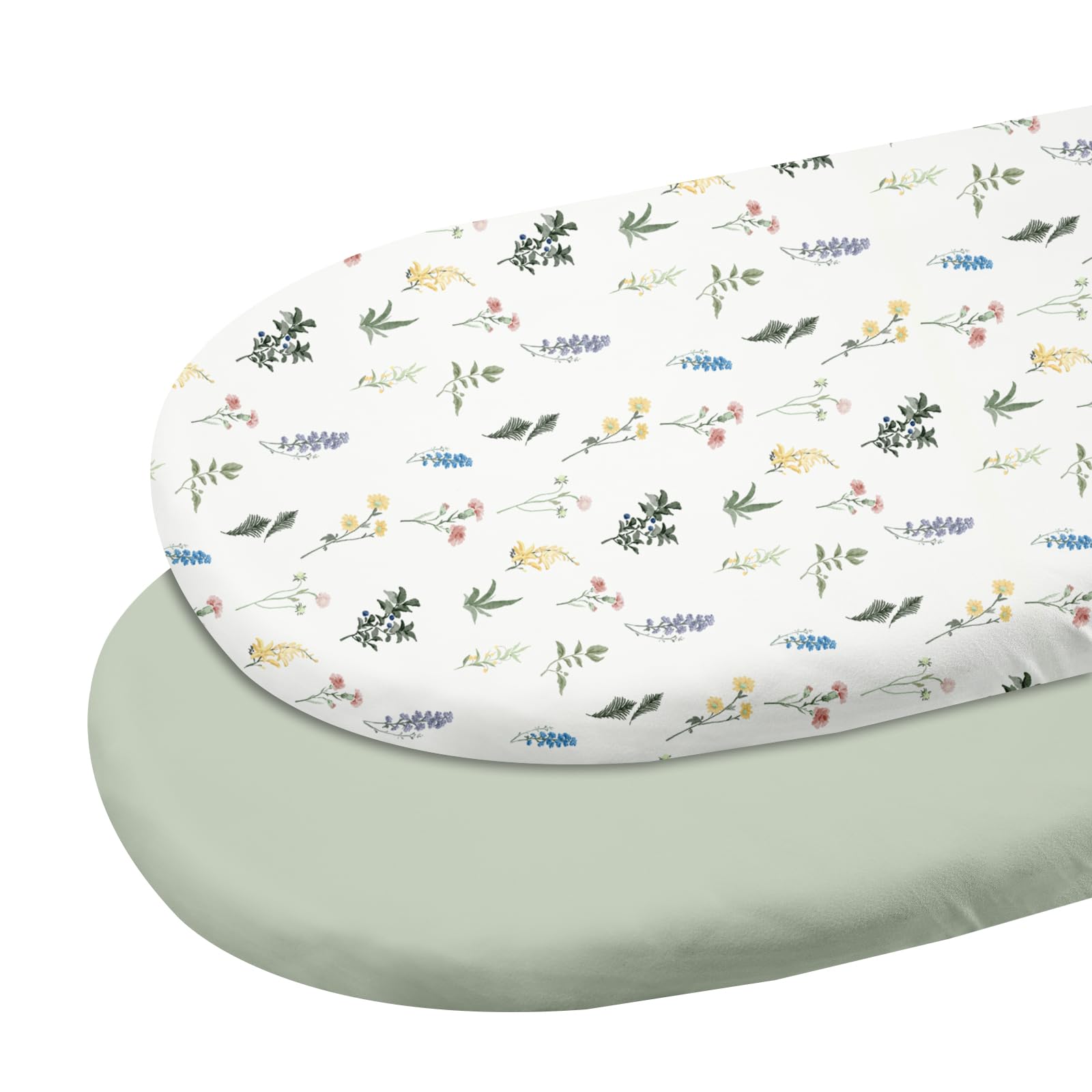 GLLQUEN BABY bassinet sheets two-pack for quick diaper-change readiness.