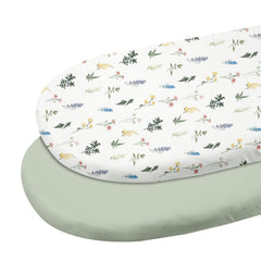 GLLQUEN BABY bassinet sheets two-pack for quick diaper-change readiness.