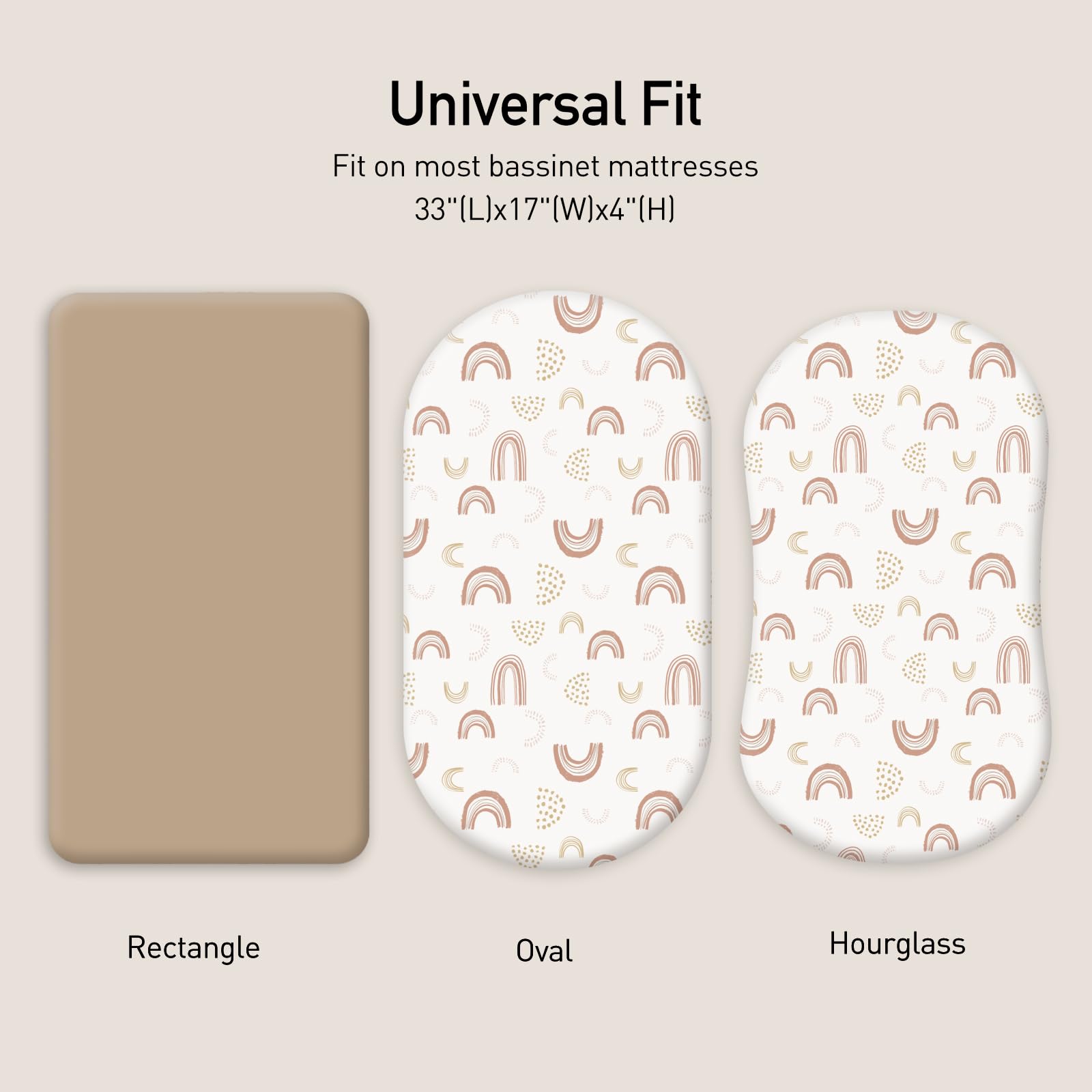 Gllquen Baby bassinet sheets size 33x17 shows universal compatibility.