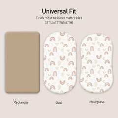 Gllquen Baby bassinet sheets size 33x17 shows universal compatibility.