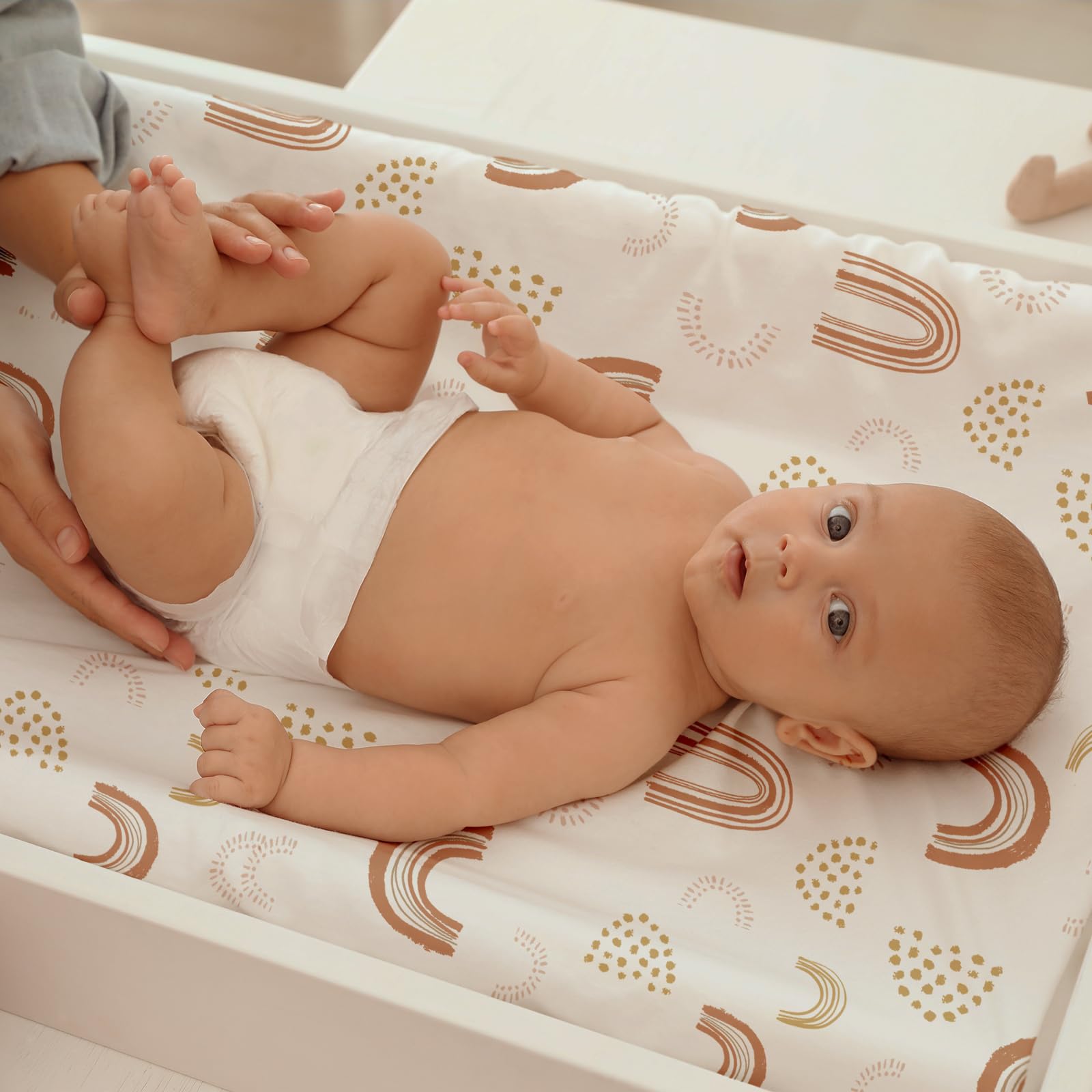 Gllquen Baby bassinet sheets soft closeup highlights ultra-soft organic cotton.