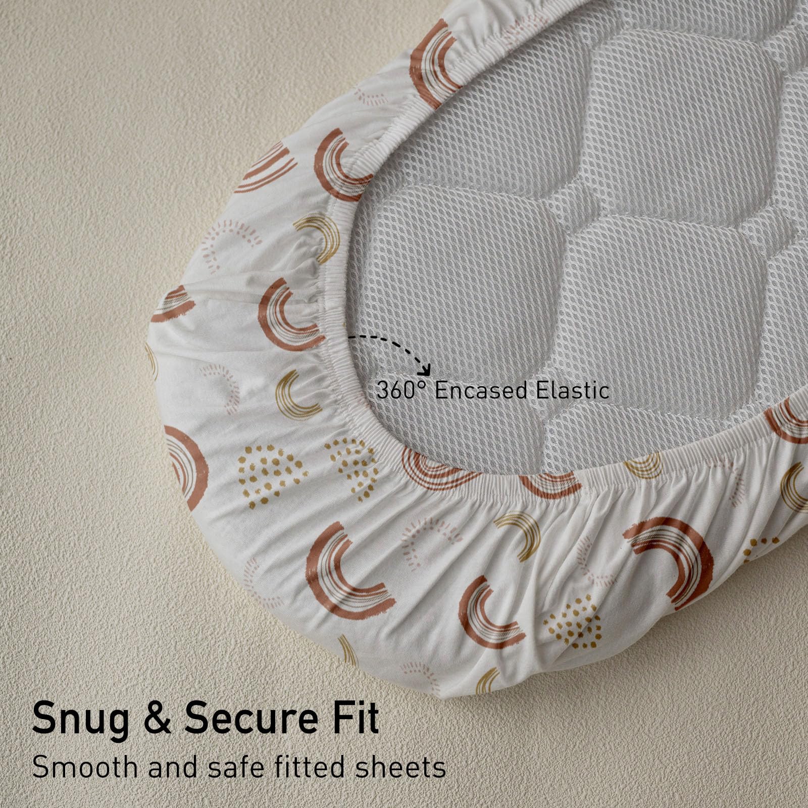 Gllquen Baby bassinet sheets universal-fit image conveys two-pack convenience.