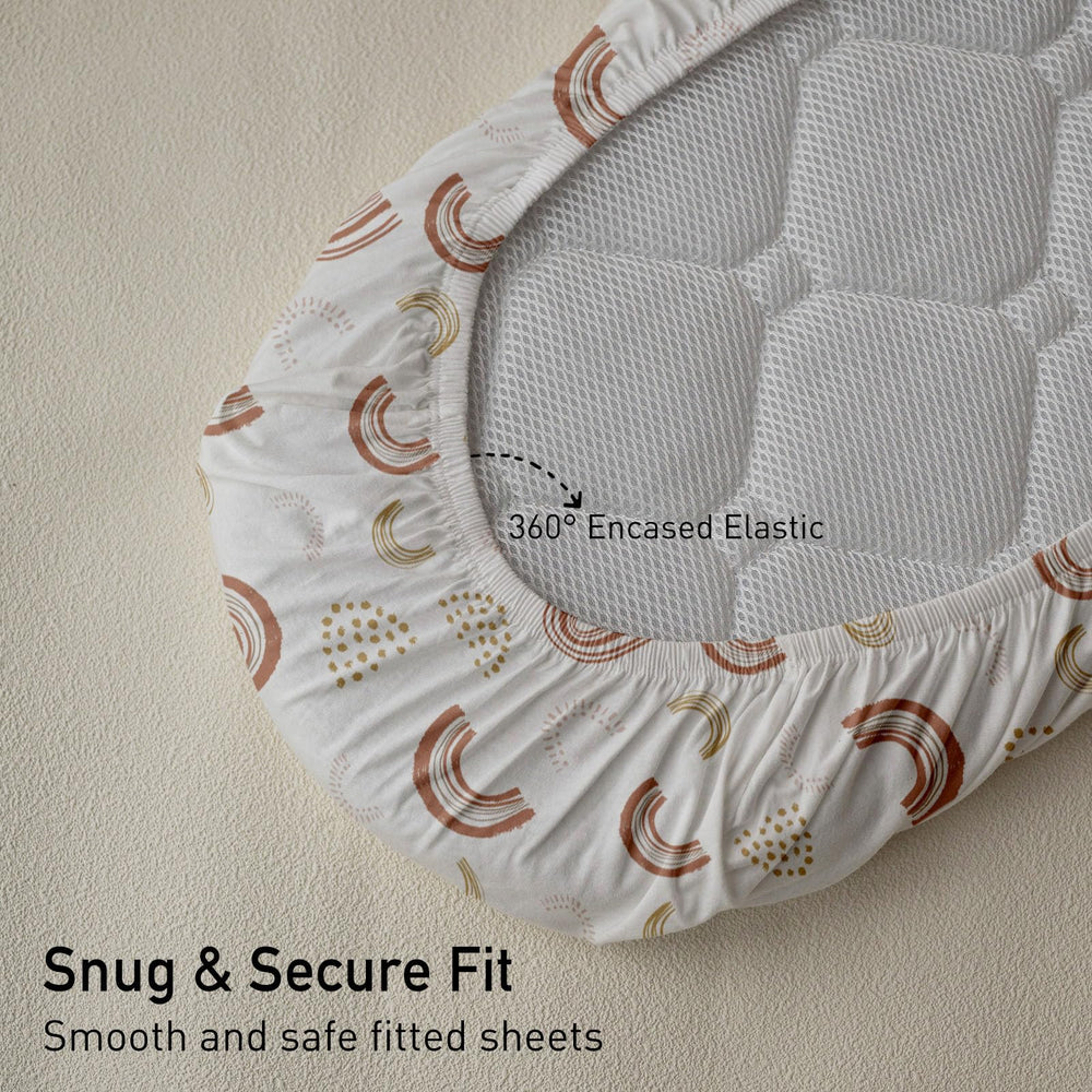 Gllquen Baby bassinet sheets universal-fit image conveys two-pack convenience.