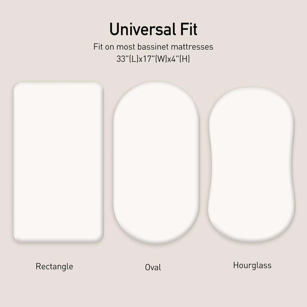 GLLQUEN BABY bassinet sheets white on mattress, standard 33x17 inch fit.