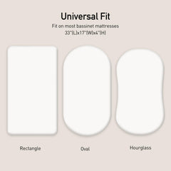 GLLQUEN BABY bassinet sheets white on mattress, standard 33x17 inch fit.
