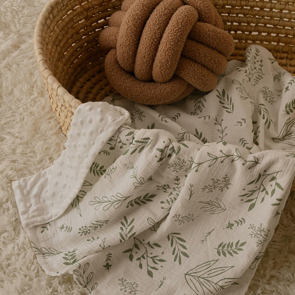 GLLQUEN BABY blanket easy to machine wash and maintain greenery