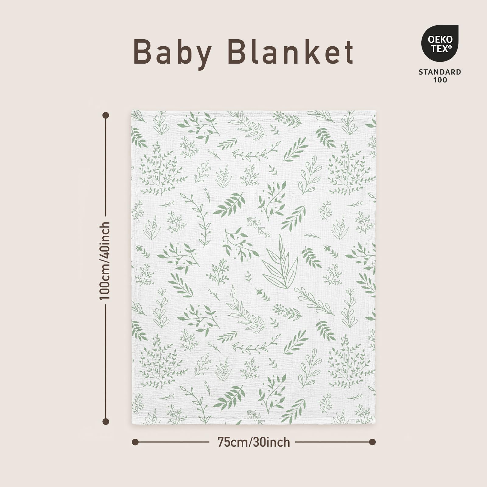 GLLQUEN BABY blanket unisex nursery design greenery suits any gender