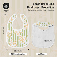 GLLQUEN BABY double-layer muslin bib reduces spills.