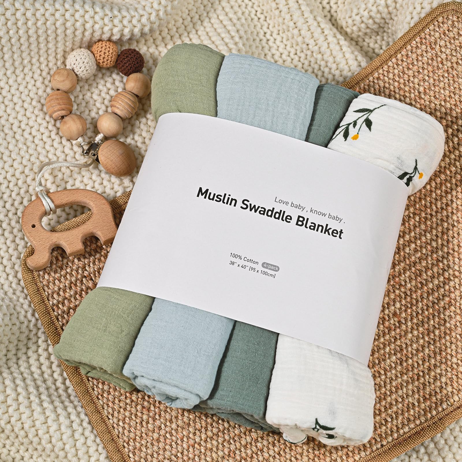GLLQUEN BABY mini-crib sheet style use with blanket for on-the-go naps