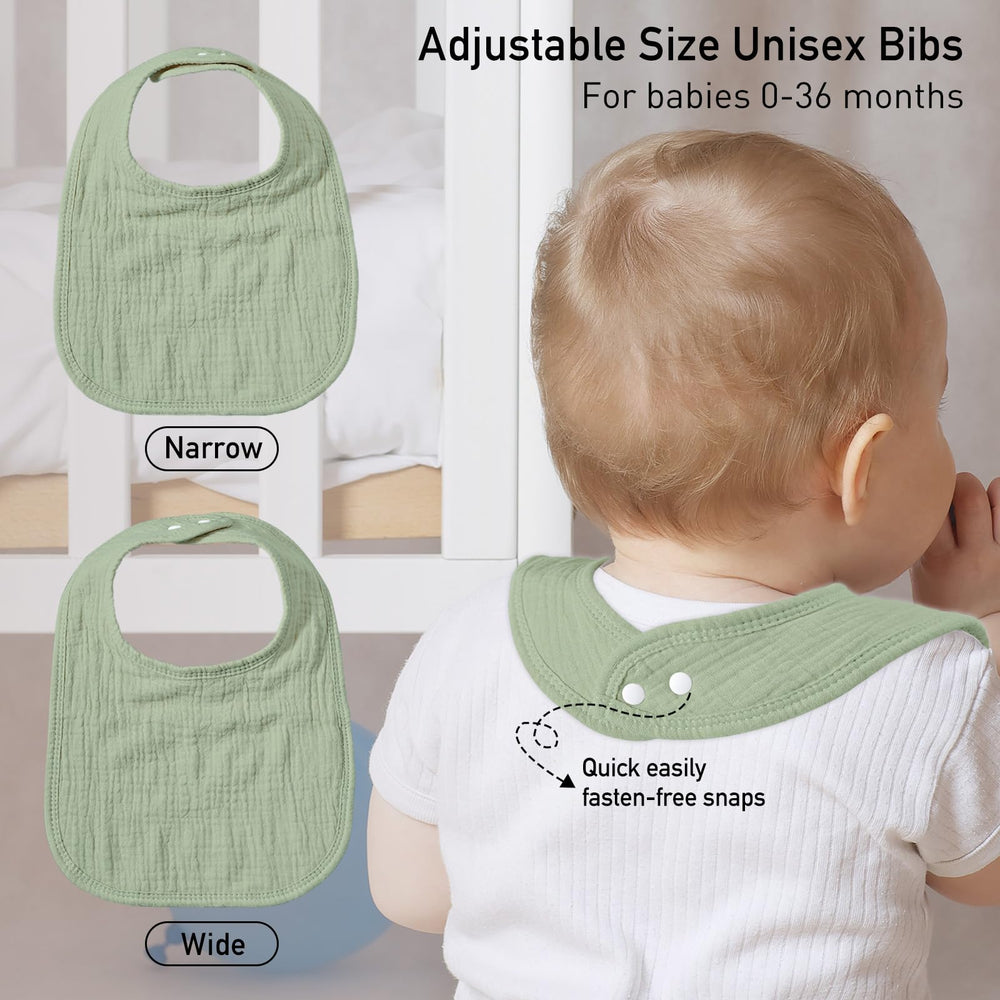 GLLQUEN BABY bandana-style prints offer stylish, versatile uses beyond drool protection.