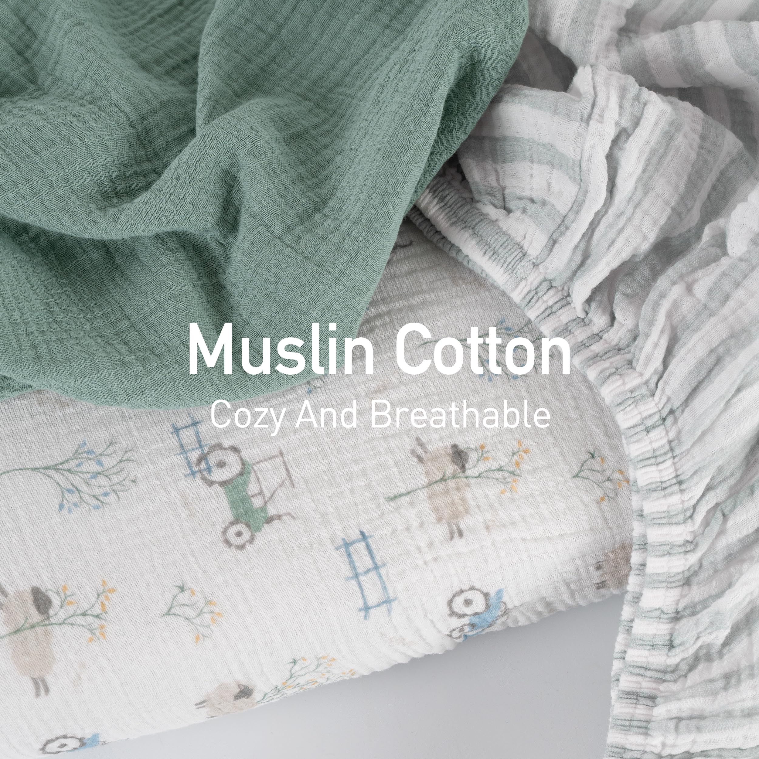 Gllquen Baby muslin bassinet sheets 3-pack for easy rotation