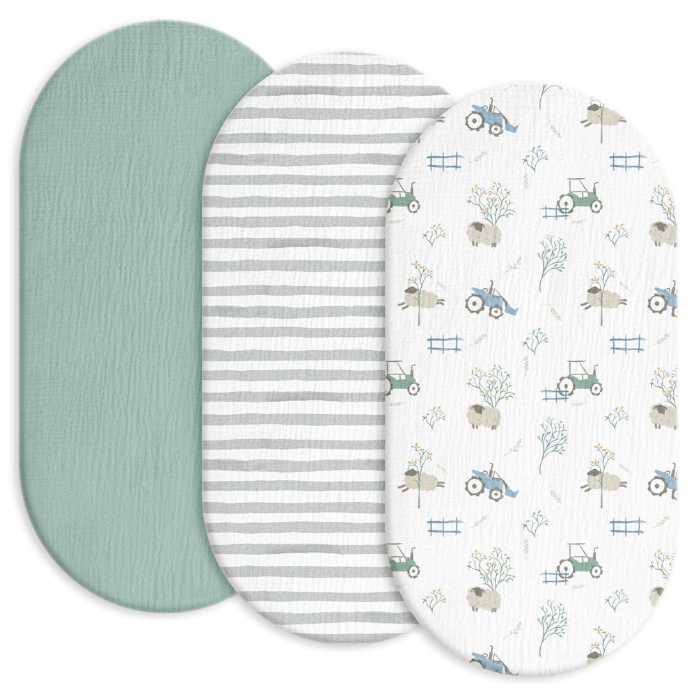 Gllquen Baby muslin bassinet sheets breathable for cooler, comfortable sleep