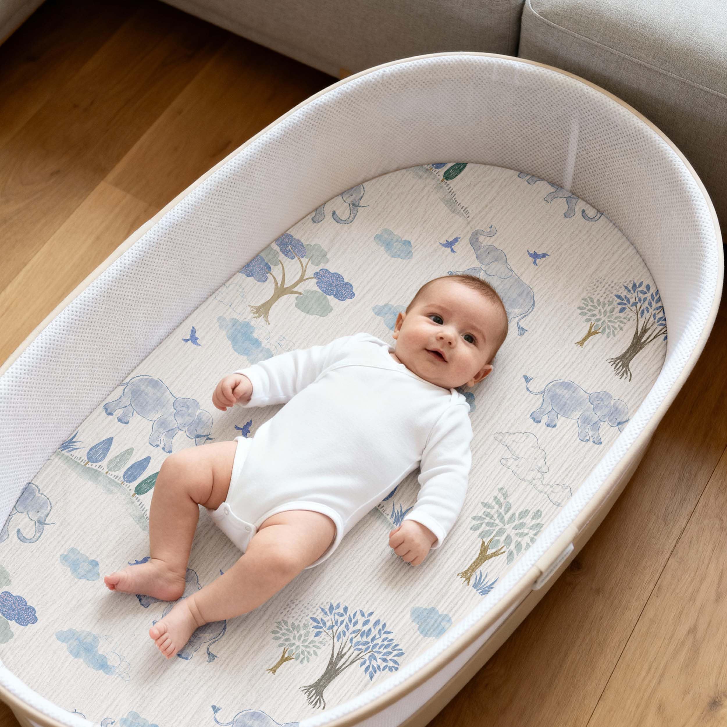 Gllquen Baby muslin bassinet sheets closeup reveals soft fabric for gentle skin.