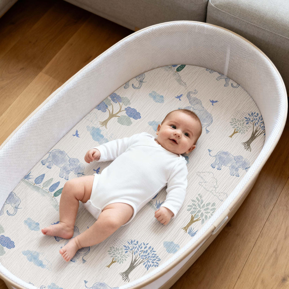 Gllquen Baby muslin bassinet sheets closeup reveals soft fabric for gentle skin.