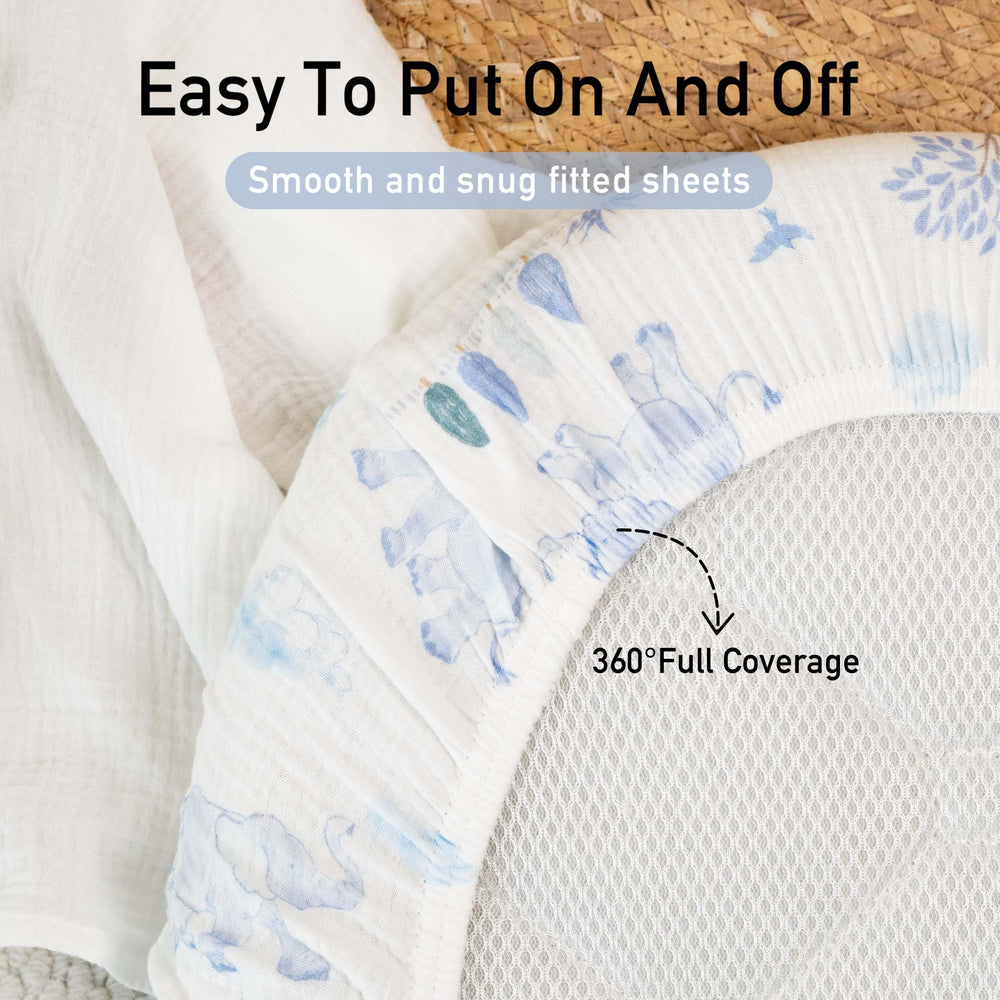 Gllquen Baby sheets brighten nursery decor while keeping baby comfy.