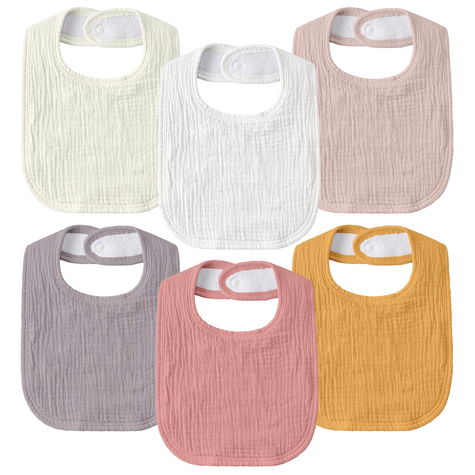 GLLQUEN BABY muslin drool bib orange front view shows chest coverage to keep outfits clean.