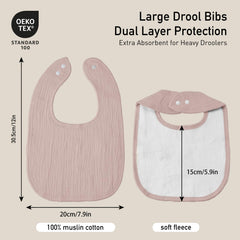 GLLQUEN BABY orange bib with stylish prints doubles as a burp cloth.