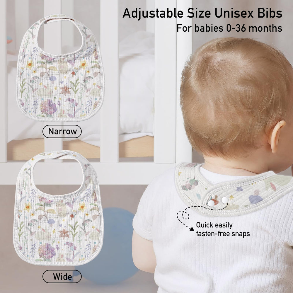 GLLQUEN BABY flower-pattern bib adds daily wear style