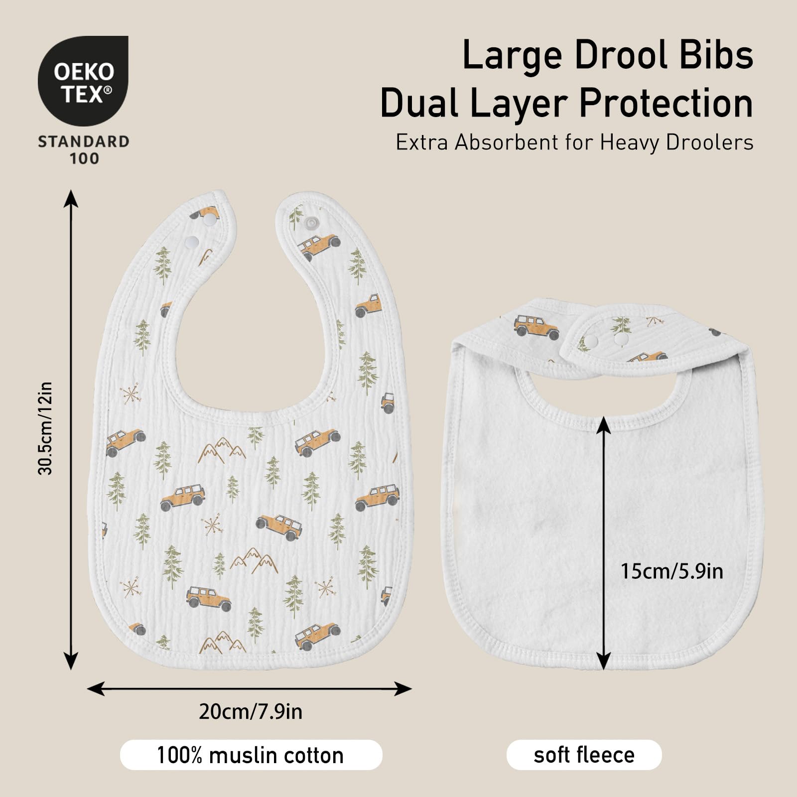 GLLQUEN BABY double-layer muslin bib demonstrates moisture absorption and soft comfort.