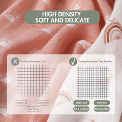 GLLQUEN BABY muslin squares close-up shows soft bamboo-viscose blend.