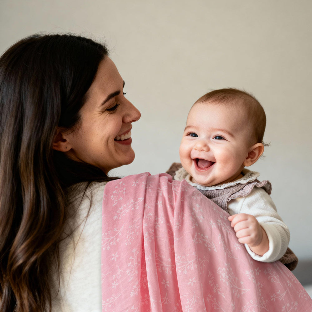 GLLQUEN BABY muslin swaddle blanket folded for storage and easy care