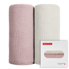 GLLQUEN BABY muslin swaddle blanket folded, soft texture for gentle newborn warmth