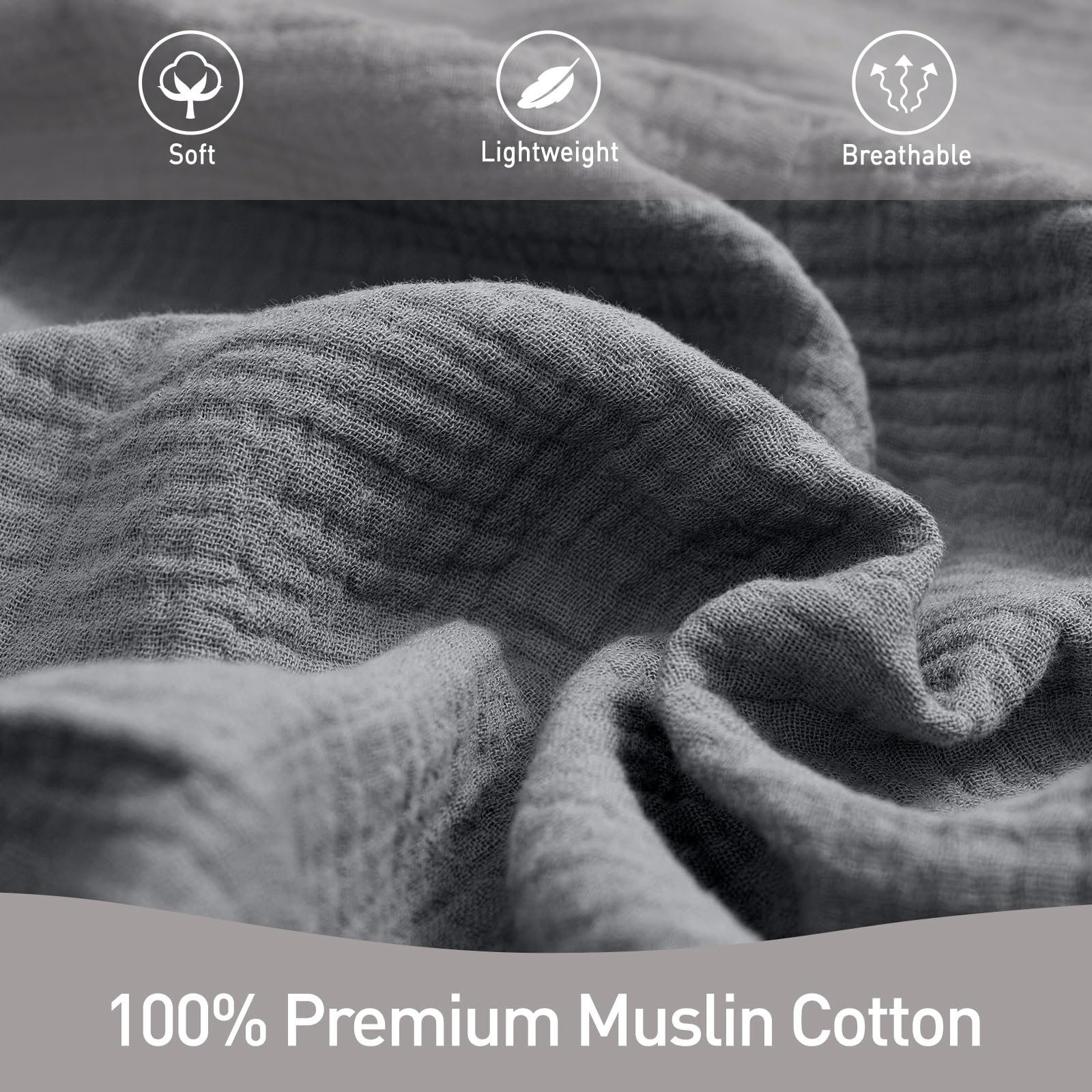 GLLQUEN BABY muslin swaddle blanket machine washable for easy cleanup.