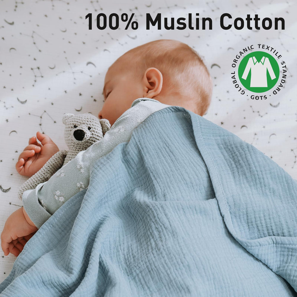 GLLQUEN BABY muslin swaddle blanket neutral colors ideal for gender-neutral gifting.