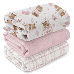 GLLQUEN BABY muslin swaddle soft-touch texture for gentle skin and breathability.