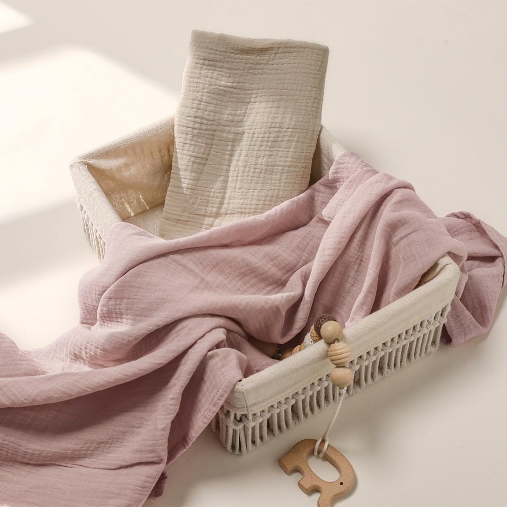 GLLQUEN BABY muslin swaddle blanket machine-washable care for easy cleaning