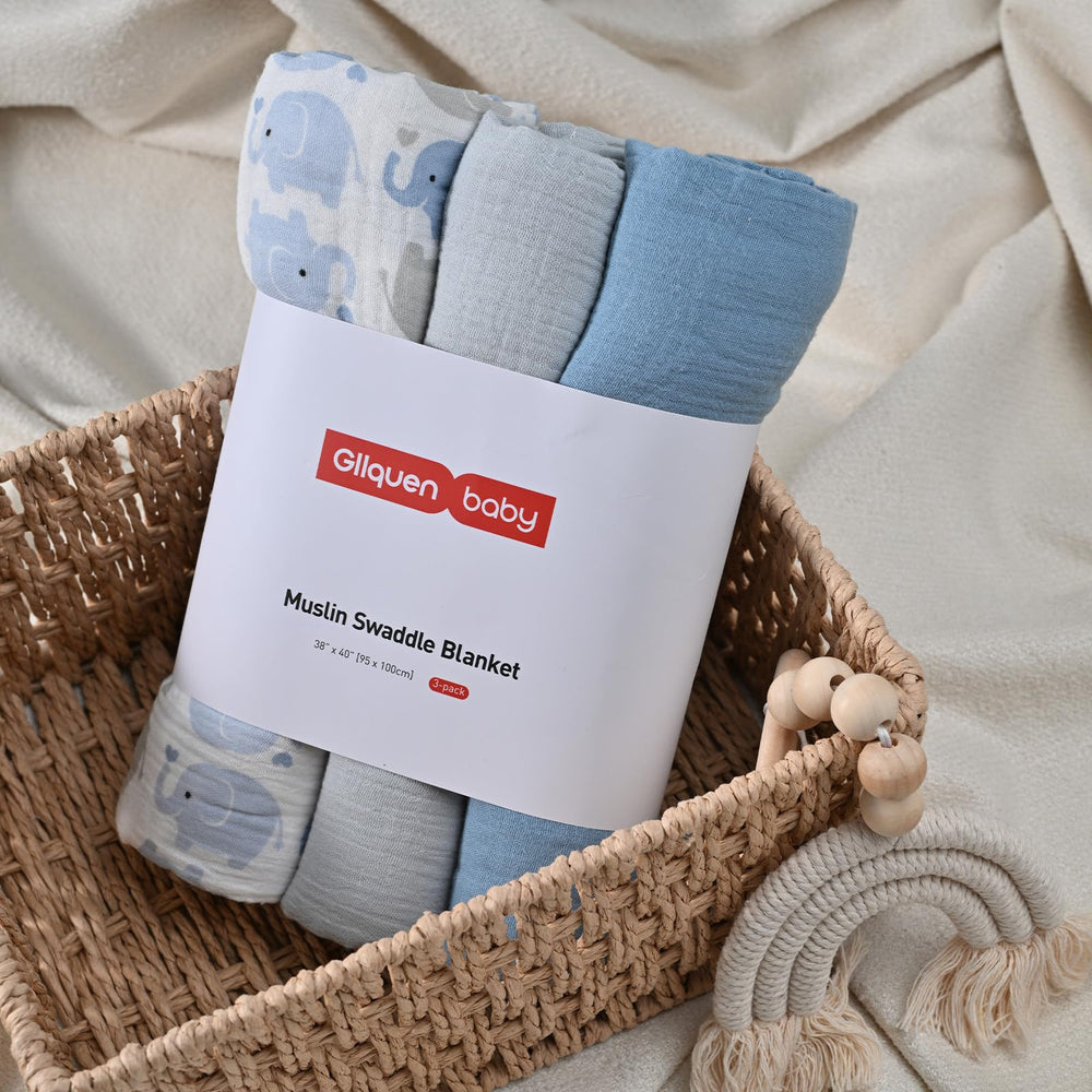 GLLQUEN BABY swaddle used as burp cloth, keeping caregiver and outfit clean