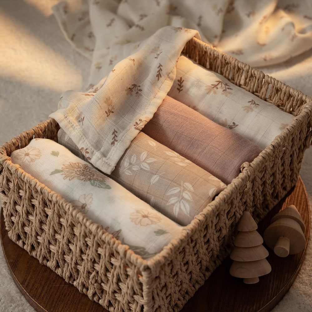 GLLQUEN BABY muslin swaddle machine wash care stays soft after washing.