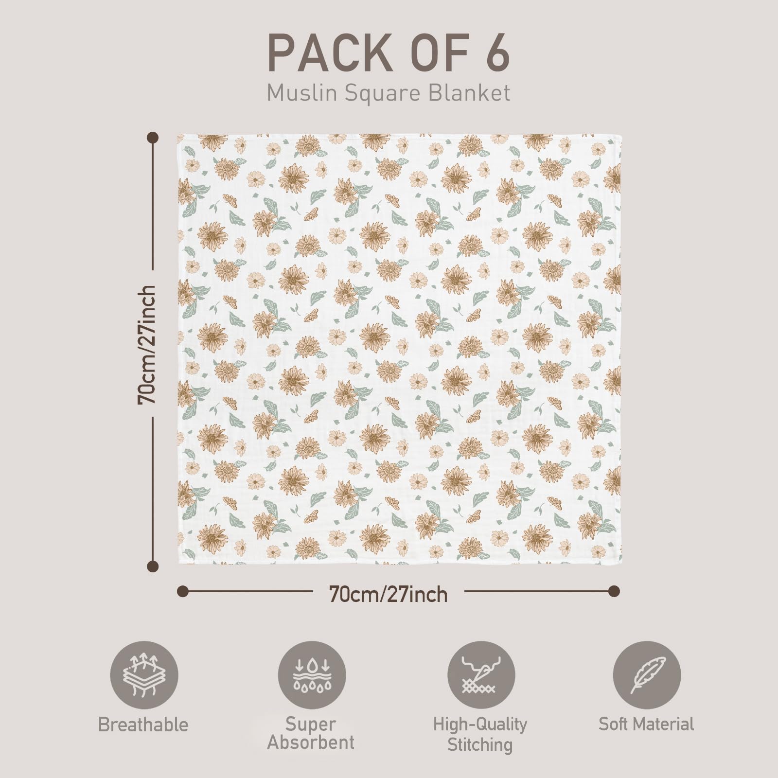 GLLQUEN BABY muslin-texture-closeup showcases soft, durable fabric
