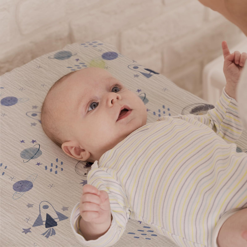 Gllquen Baby nursery-ready sheets add soft contrast to crib decor