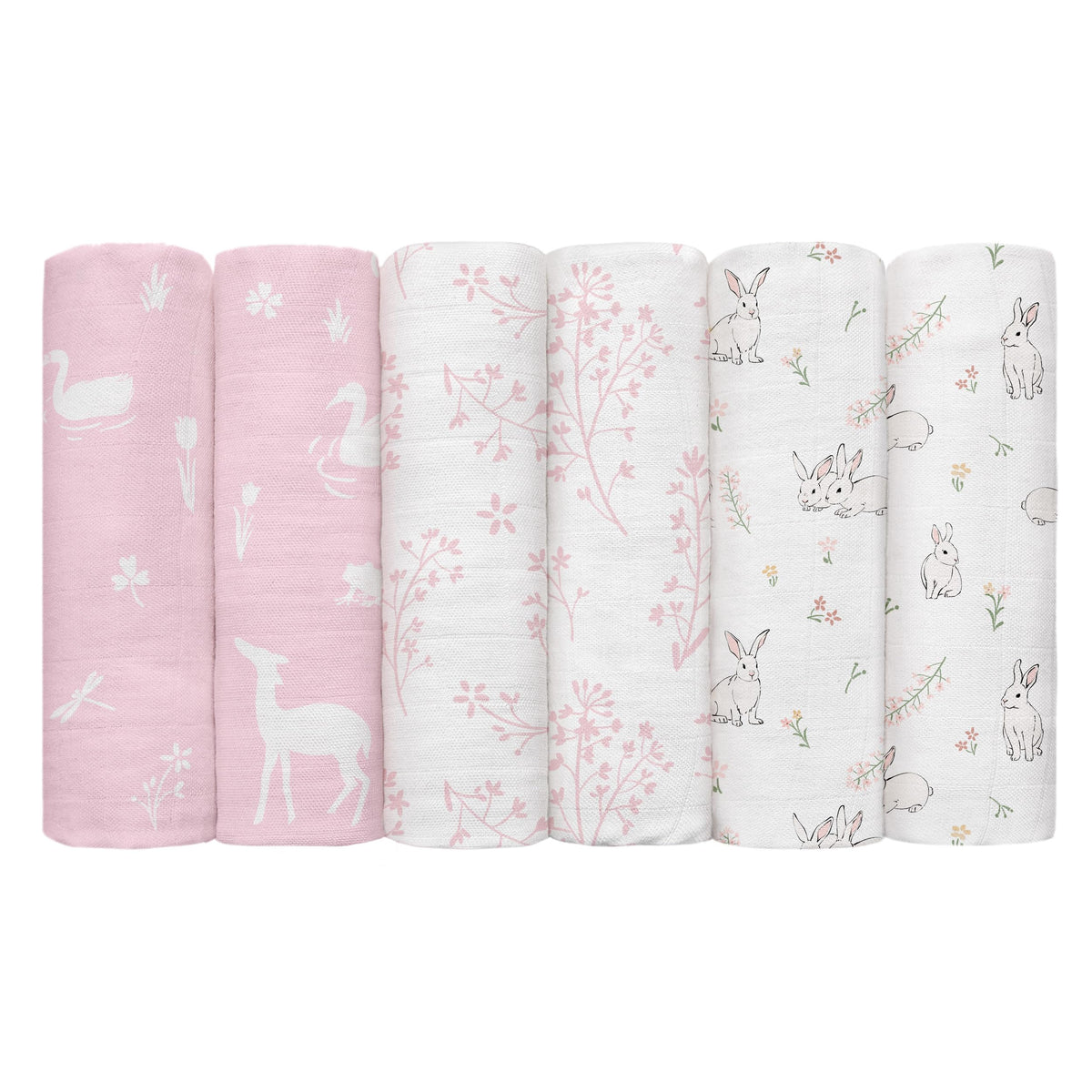 GLLQUEN BABY receiving blanket set in 70x70 offers gentle bamboo-viscose softness for sensitive skin.