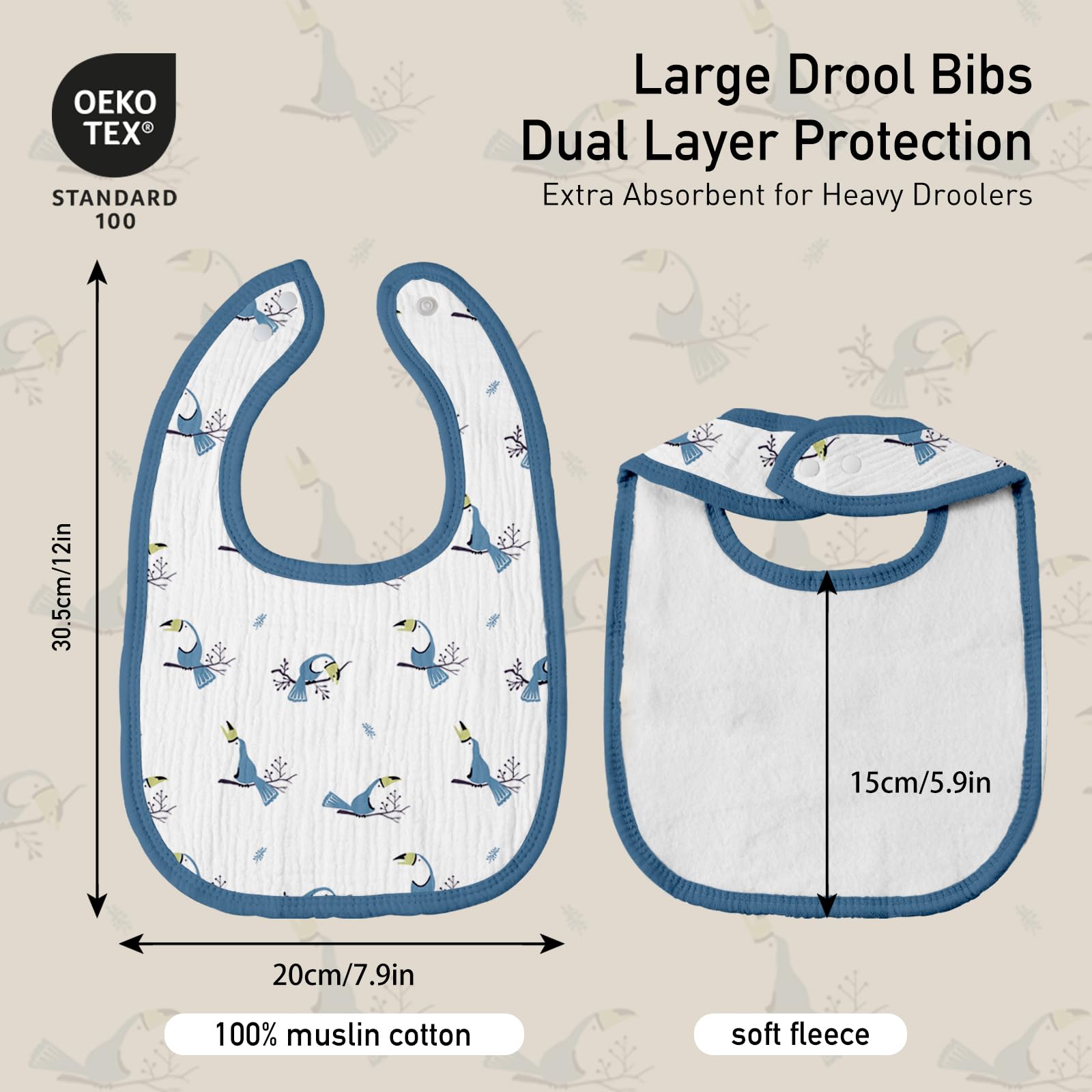 GLLQUEN BABY soft cotton muslin fabric feels gentle on skin