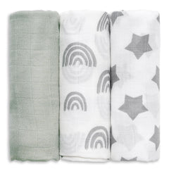 GLLQUEN BABY star-pattern swaddle blanket for newborns provides cozy cuddling comfort.