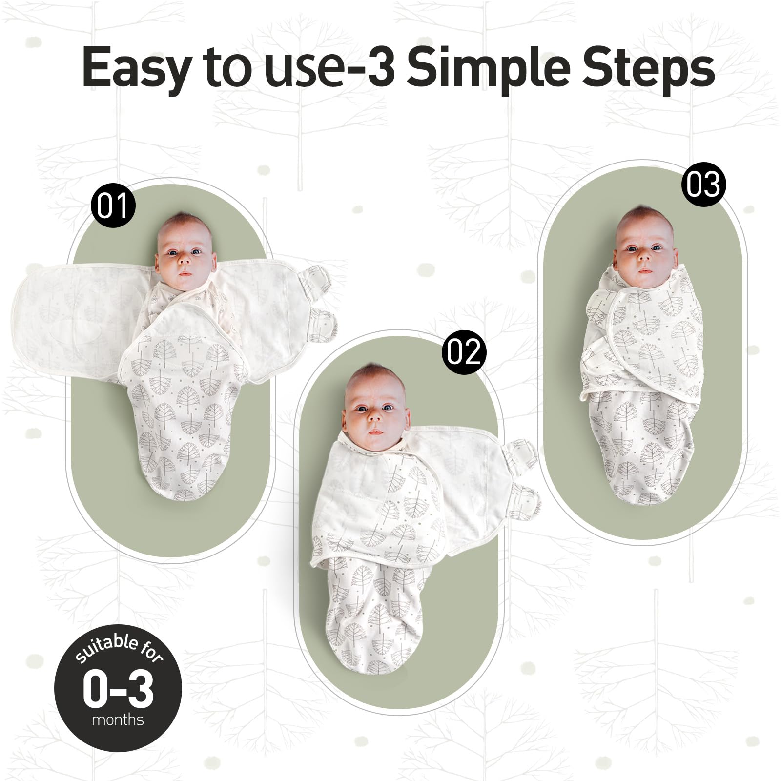 GLLQUEN BABY 22x26 inch size is ideal for newborn swaddling.