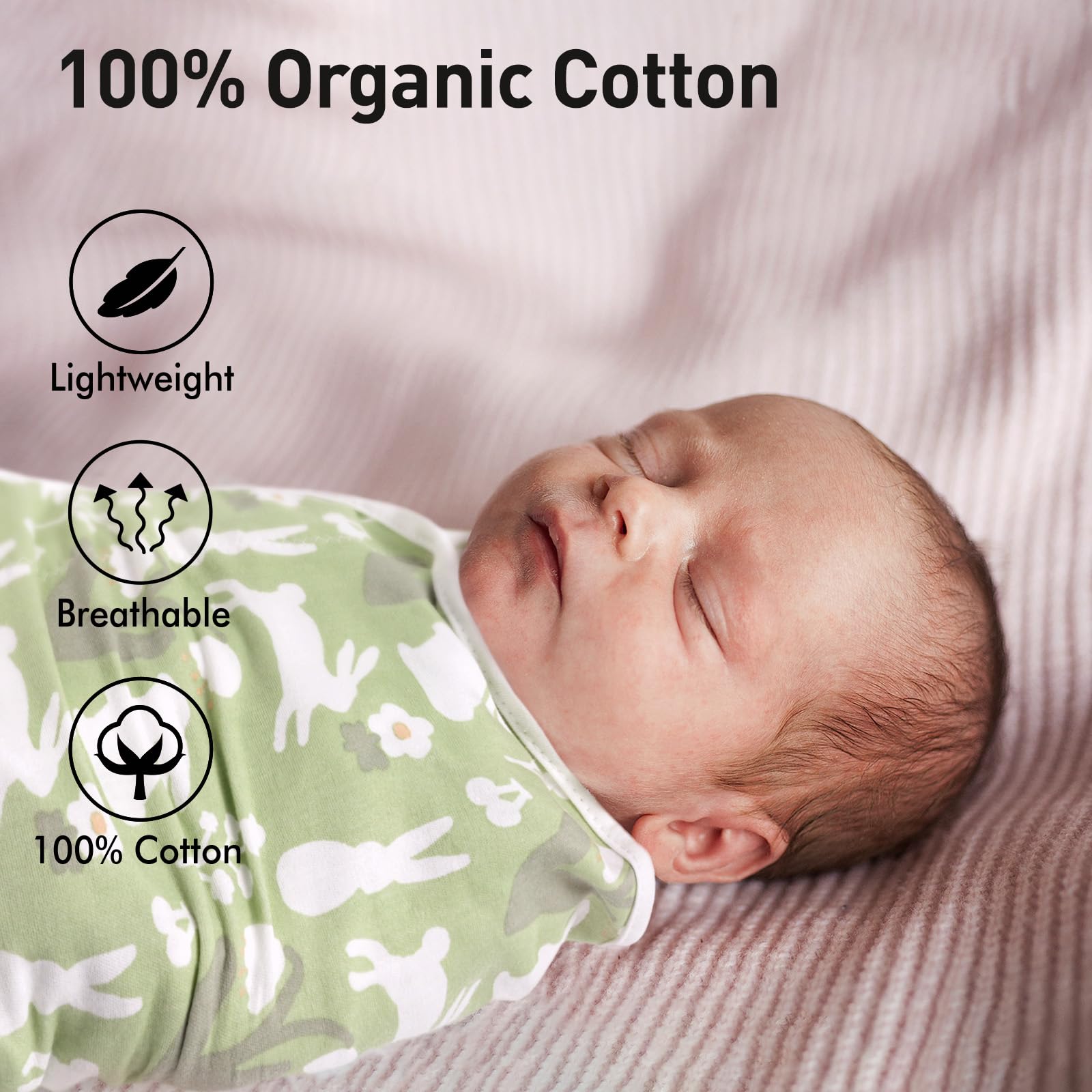 GLLQUEN BABY 3-pack swaddle set shown together for convenience and value.