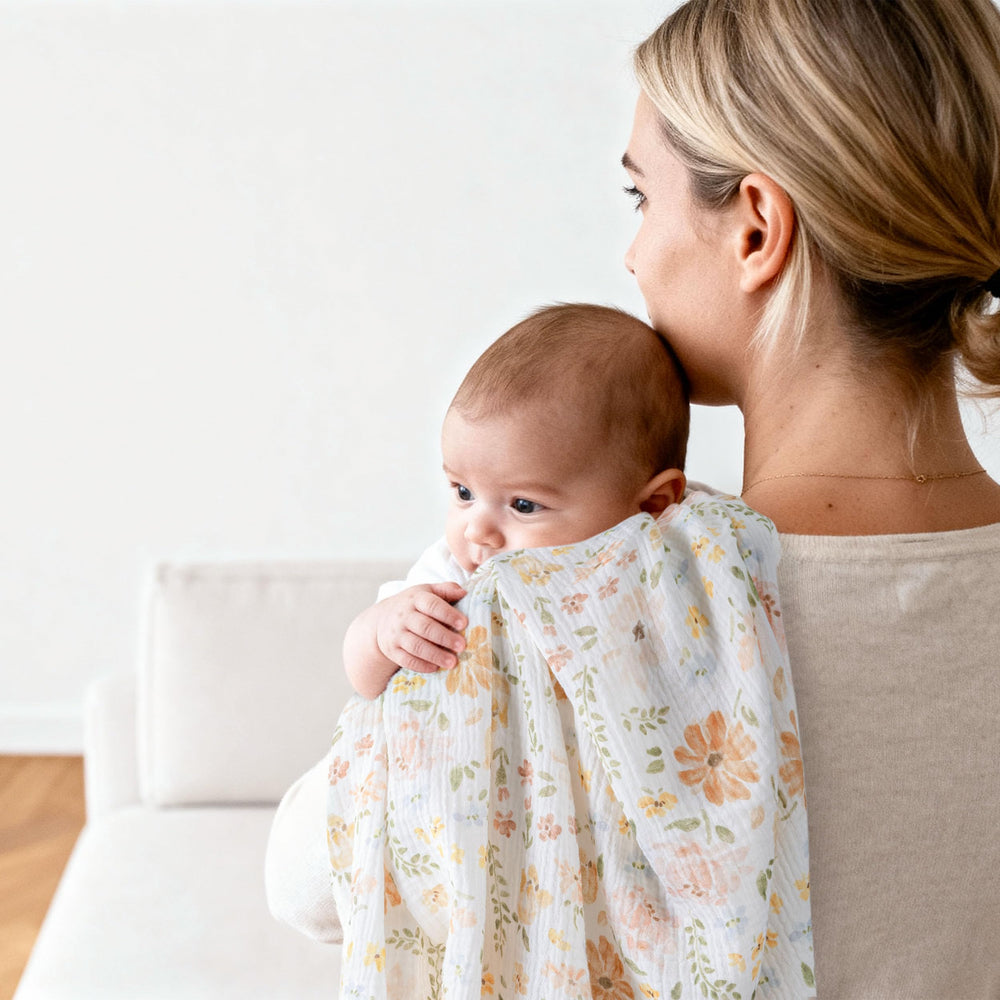 GLLQUEN BABY swaddle 38 by 40 inches in neutral colors for versatile use