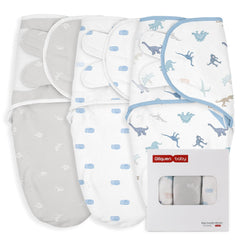 GLLQUEN BABY 3-pack swaddle packshot demonstrates easy, secure wrapping for newborn sleep.