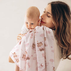 GLLQUEN BABY swaddle blanket 38x40 inch size for secure wrapping.