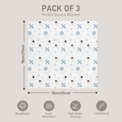 GLLQUEN BABY swaddle blue astronaut being wrapped, soft fabric for snug newborn comfort.