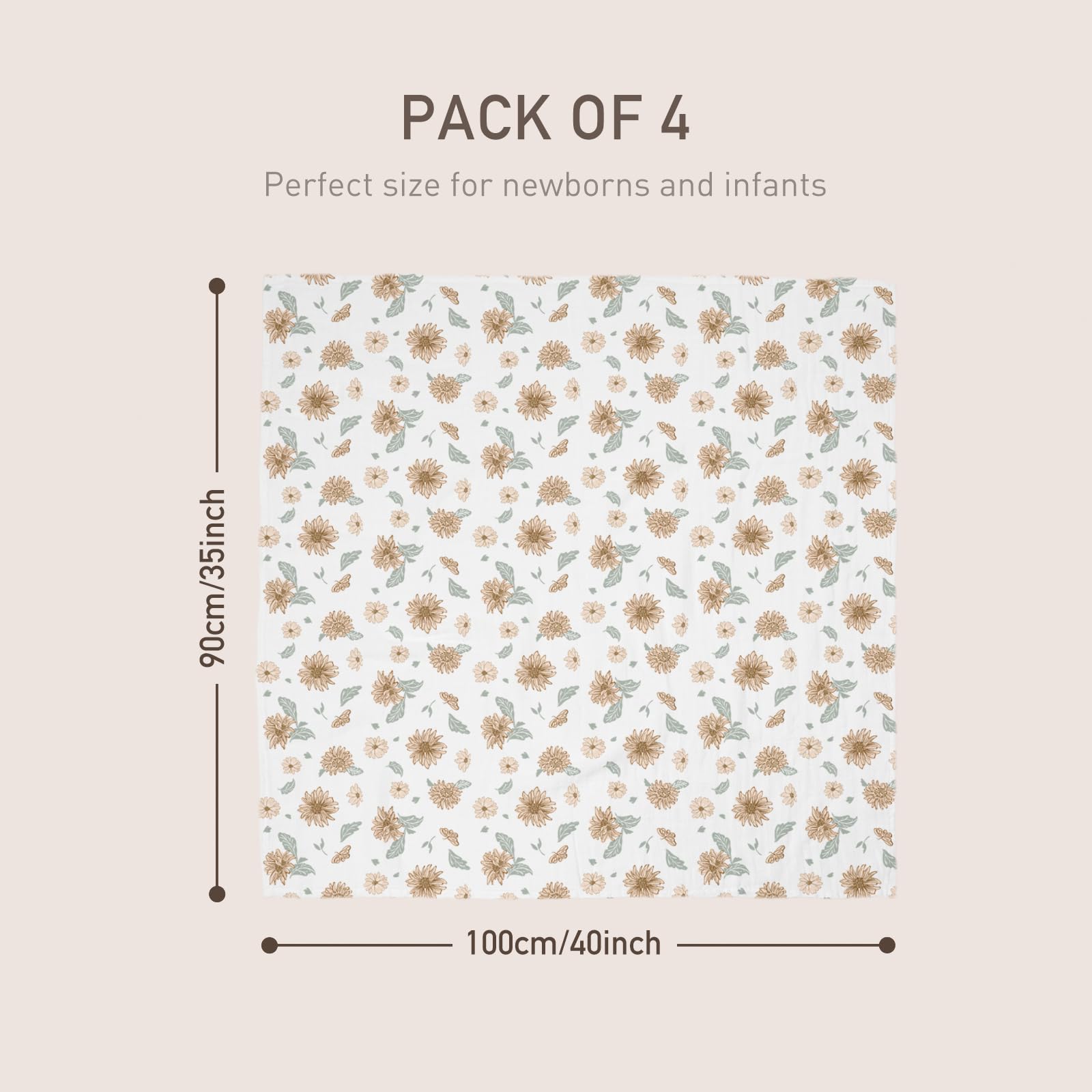 GLLQUEN BABY muslin swaddle absorb burp cloth helps manage moisture.