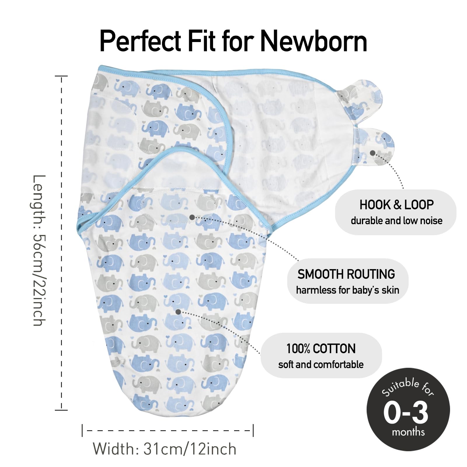 GLLQUEN BABY swaddle machine-wash care icon for easy cleaning