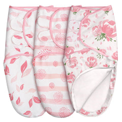 GLLQUEN BABY pink floral swaddle sleep sack close-up showing soft cotton comfort